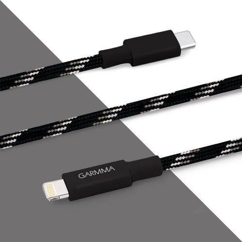 Garmma GM-7ACLBL1 Type-C to Lightning Braided Cable (Black)