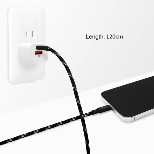 Garmma GM-7ACLBL1 Type-C to Lightning Braided Cable (Black)