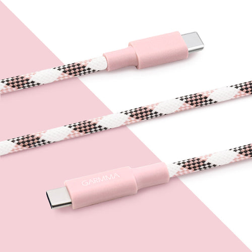Garmma  GM-7ACCPI1 Type C to C Braided Cable (Pink)