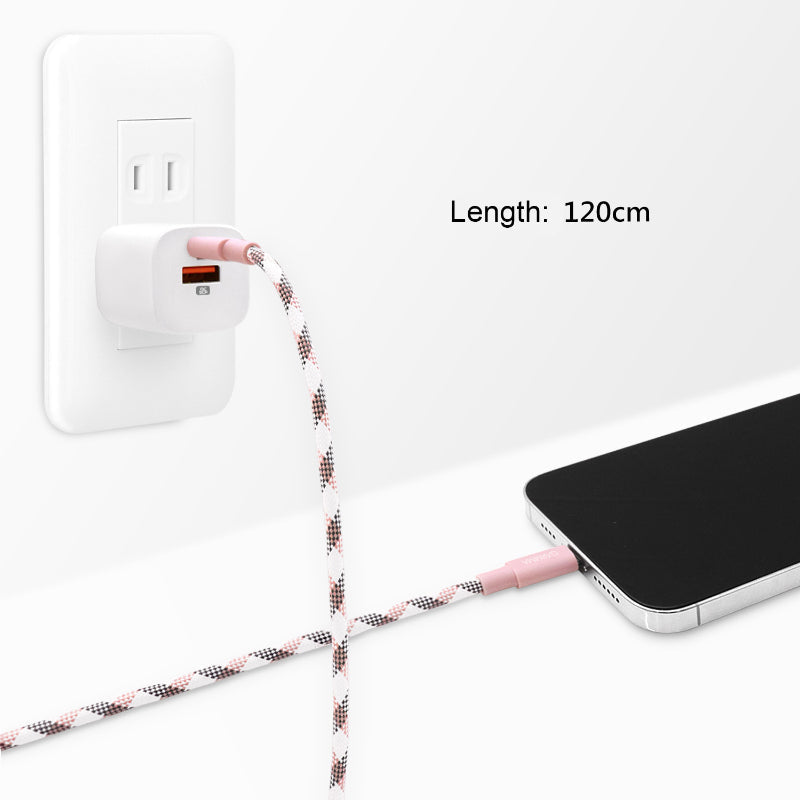 Garmma GM-7ACLPI1 Type-C to Lightning Braided Cable (Pink)