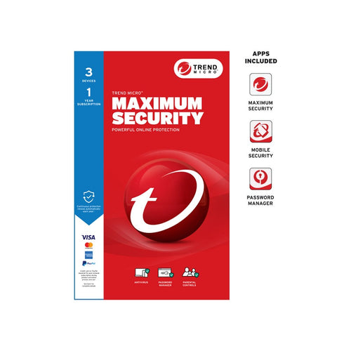 Trend Micro Maximum Security 3 Device 1 Year TICEM10709H12