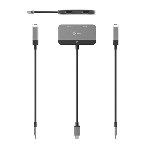 J5Create JCA465 8K USB-C to HDMI Dual Display Adapter