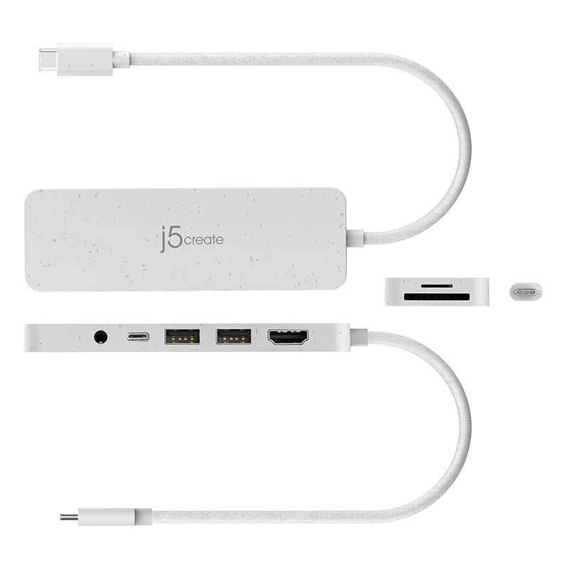 J5Create JCD373EW ECO USB-C Multi Port Hub with PD (White)