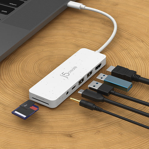 J5Create JCD373EW ECO USB-C Multi Port Hub with PD (White)