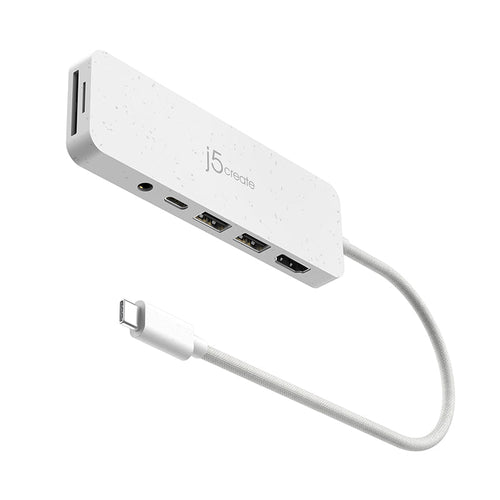 J5Create JCD373EW ECO USB-C Multi Port Hub with PD (White)