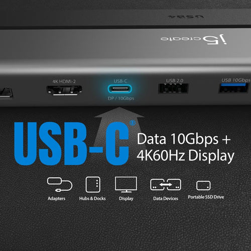 J5Create JCD554 USB4® Triple 4K Display Docking Station