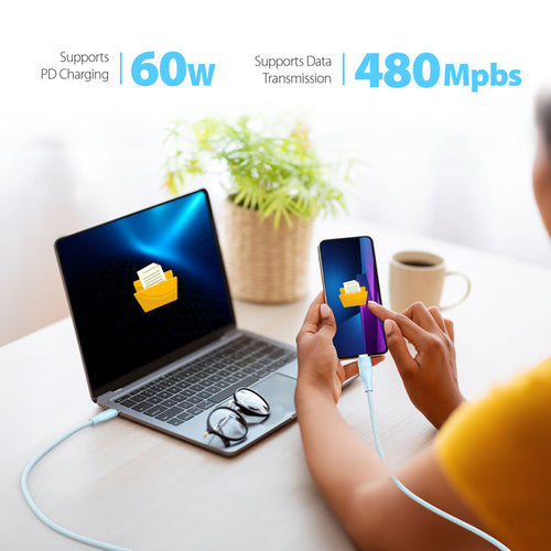 J5Create JUCX18L18C USB C to C 60W Fast Charging Cable (Blue)