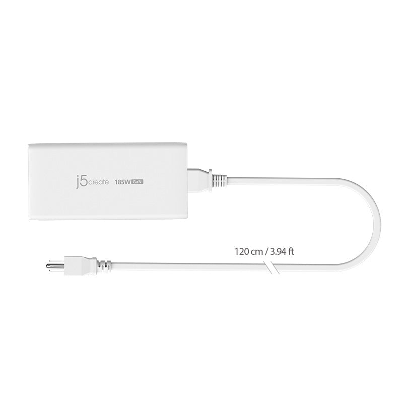 J5Create JUP3718 185W Gan PD3.1 USB-C 3-Port Charger