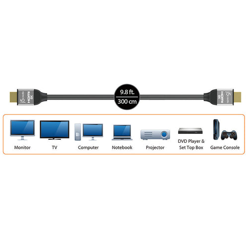 J5Create JDC53L30 3M Ultra High Speed 8K UHD HDMI Cable