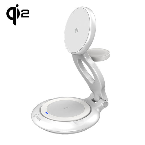 J5Create JUPW3415 Qi2 3-in-1 Magnetic Foldable Wireless Charging Station