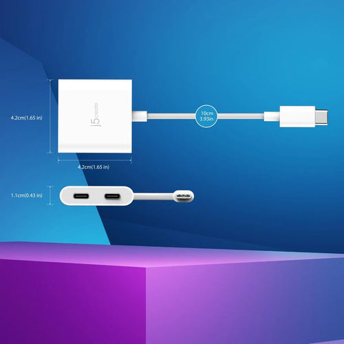 J5Create JCA164 USB-C to Dual USB-C with Video or Power Delivery