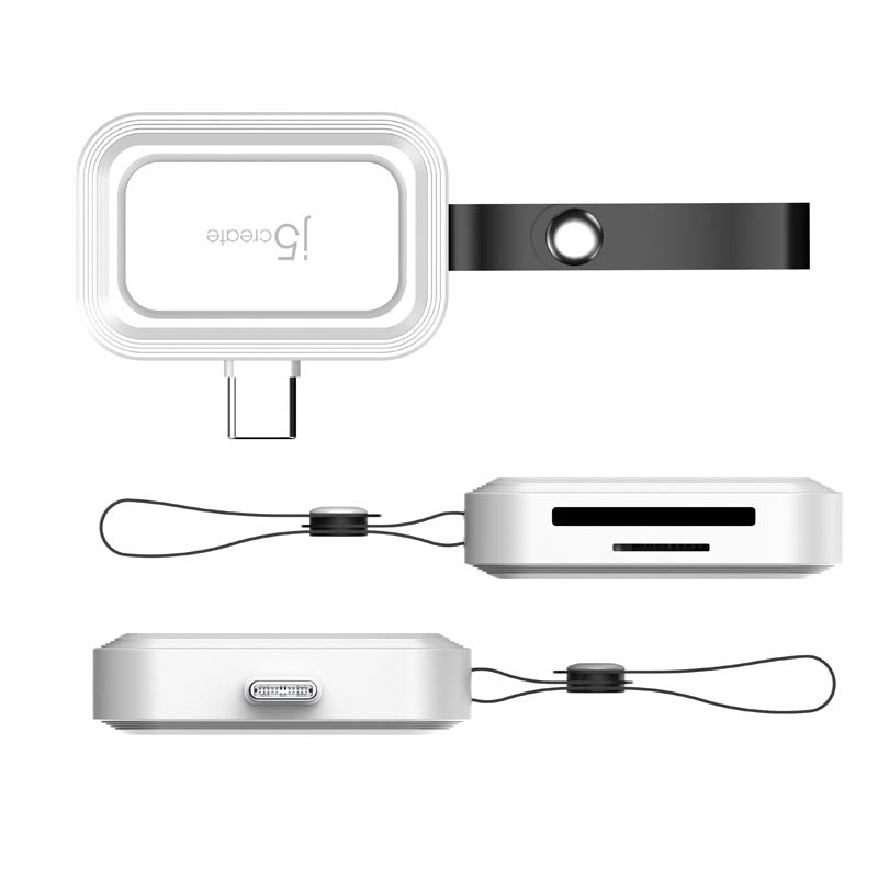 J5Create JCHSD33W USB-C to SD/microSD Mini Adapter for Smartphones (White)