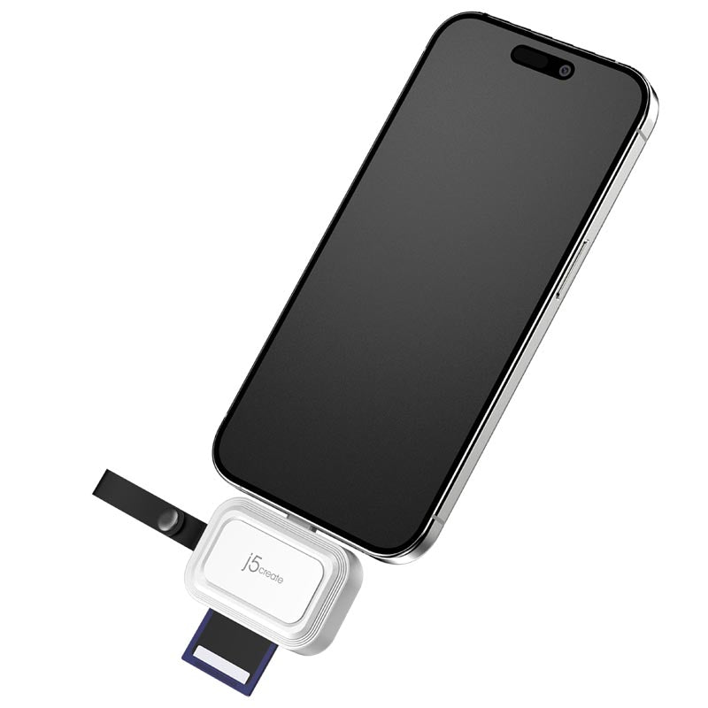J5Create JCHSD33W USB-C to SD/microSD Mini Adapter for Smartphones (White)
