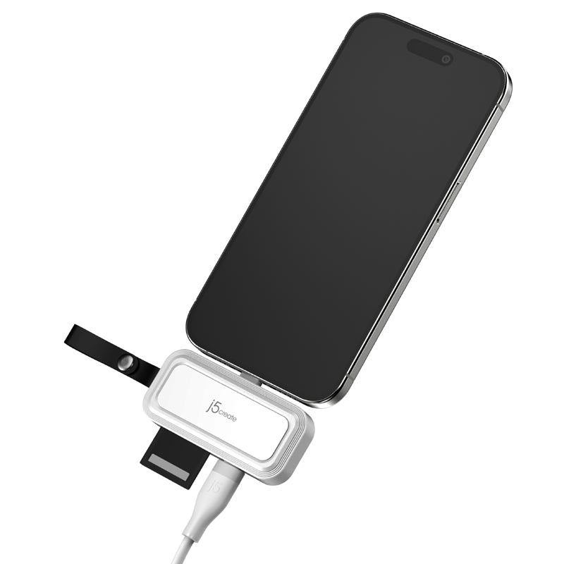 j5Create JCHSD34W USB-C to SD/microSD Adapter for Smartphones (White)