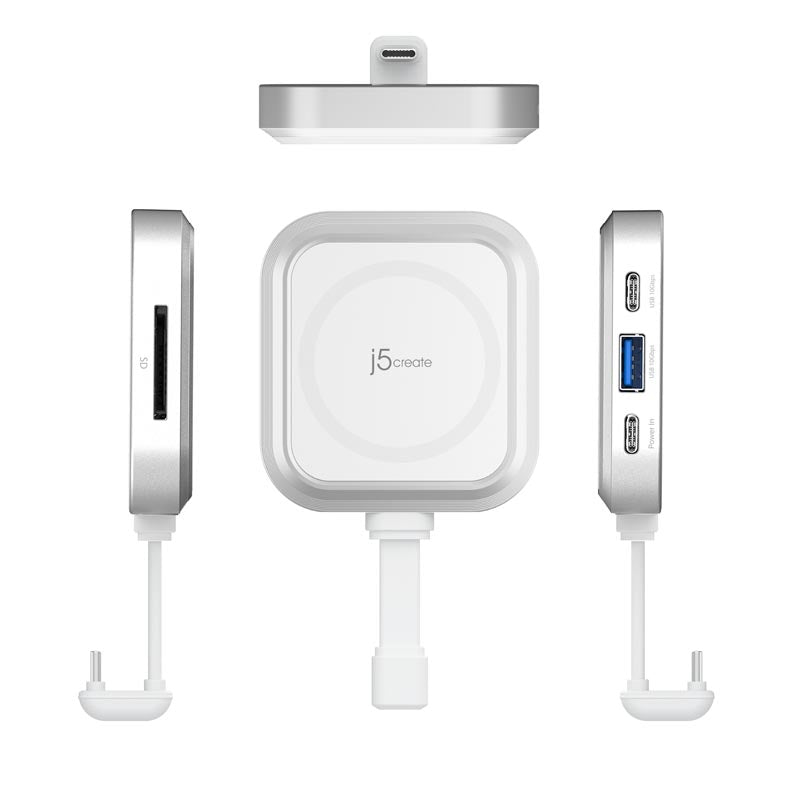 J5Create JCH168W USB-C Multi-function HUB for iPhone (White)