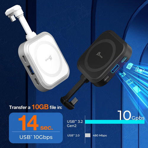 J5Create JCH168W USB-C Multi-function HUB for iPhone (White)