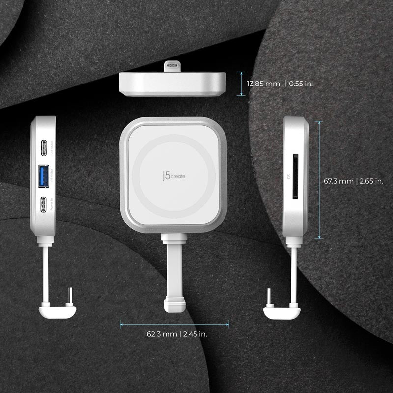 J5Create JCH168W USB-C Multi-function HUB for iPhone (White)