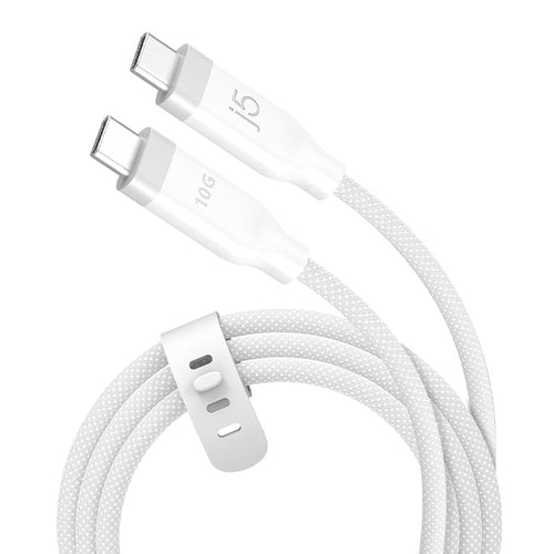 J5Create JUCX19L12W USB-C® 10Gbps/60W Ultra Soft Double-Braided Fast Charging Cable (White)
