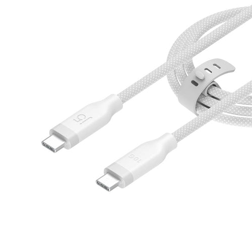 J5Create JUCX19L12W USB-C® 10Gbps/60W Ultra Soft Double-Braided Fast Charging Cable (White)