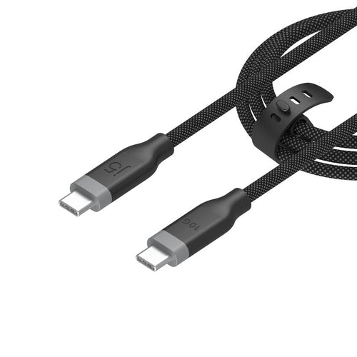 J5Create JUCX19L12B USB-C® 10Gbps/60W Ultra Soft Double-Braided Fast Charging Cable (Black)