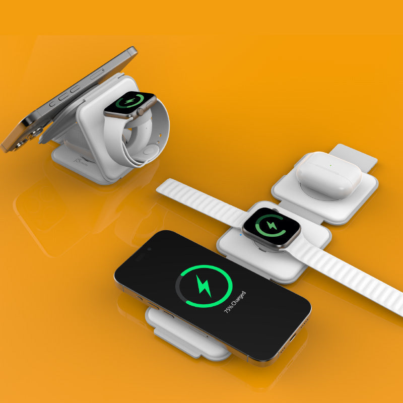 J5Create JUPW3215W-WHT Qi2 3-in-1 Magnetic Charging Station (White)