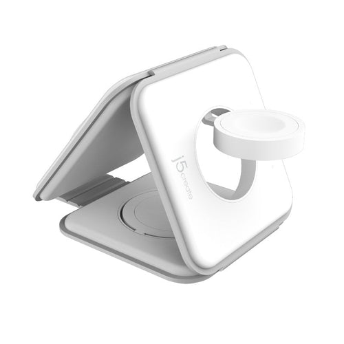 J5Create JUPW3215W-WHT Qi2 3-in-1 Magnetic Charging Station (White)