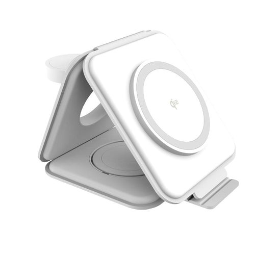 J5Create JUPW3215W-WHT Qi2 3-in-1 Magnetic Charging Station (White)