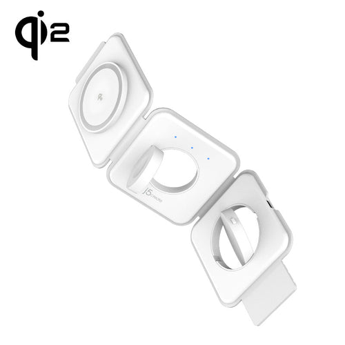 J5Create JUPW3215W-WHT Qi2 3-in-1 Magnetic Charging Station (White)