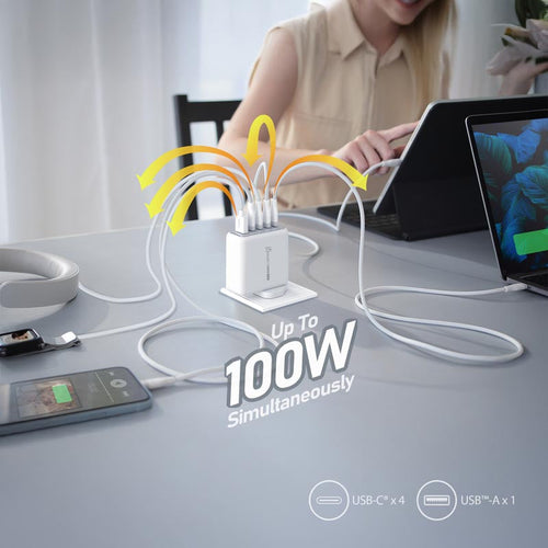 J5Create JUP53100F 4C/1A 100W GAN USB-C Wall Charger
