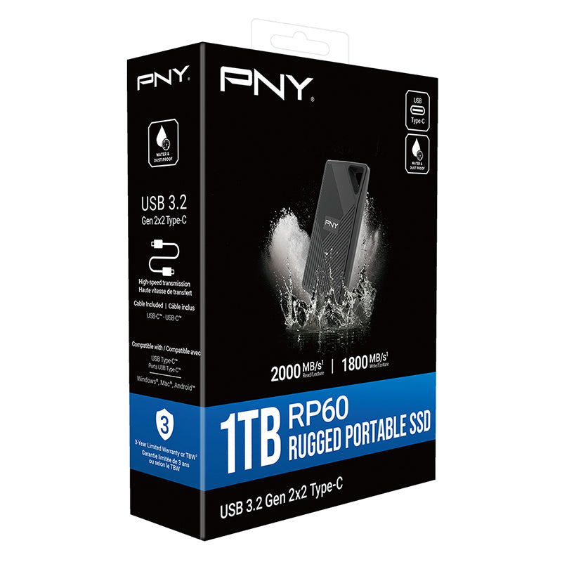 PNY RP60 USB 3.2 Gen 2x2 1TB Portable SSD