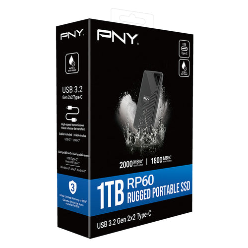 PNY RP60 USB 3.2 Gen 2x2 1TB Portable SSD