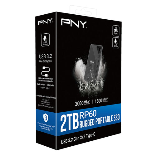 PNY RP60 USB 3.2 Gen 2x2 2TB Portable SSD