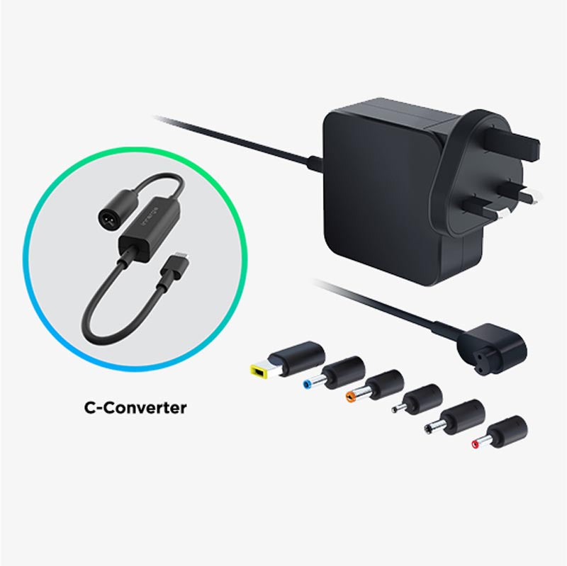 Innergie ADP-65DW DZE 65W Laptop Power Adapter with C-Converter (6 Tips) UK