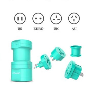 Usams US-CC003 Universal Conversion Plug Socket Cyan