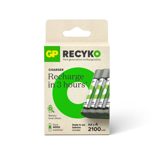 GP GPACSB441001 ReCyko B441 Charger + 4 AA 2100mAh Battery
