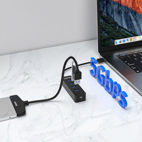 Unitek H1117A 4 Ports Powered USB Hub with USB-C Power Port