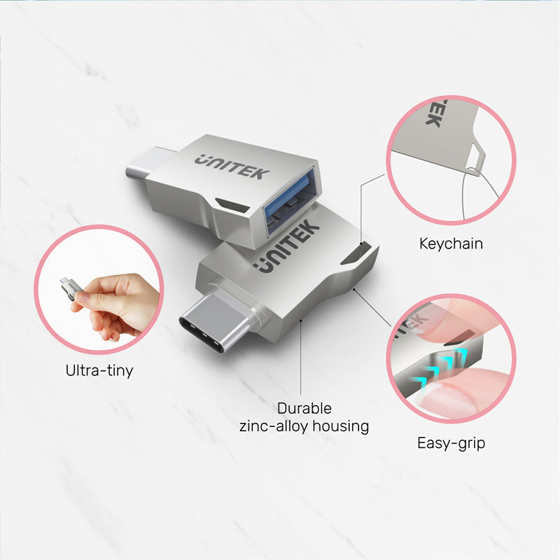 Unitek A1025GNI USB-C to USB-A OTG Adapter