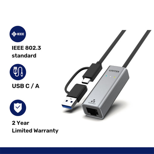 Unitek Y-3465A USB to Gigabit Ethernet Adapter
