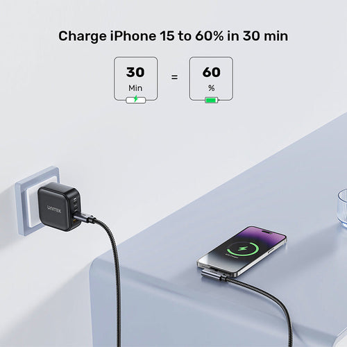 Unitek C14123BK-3M USB-C PD 100W Charging Cable L-Shape