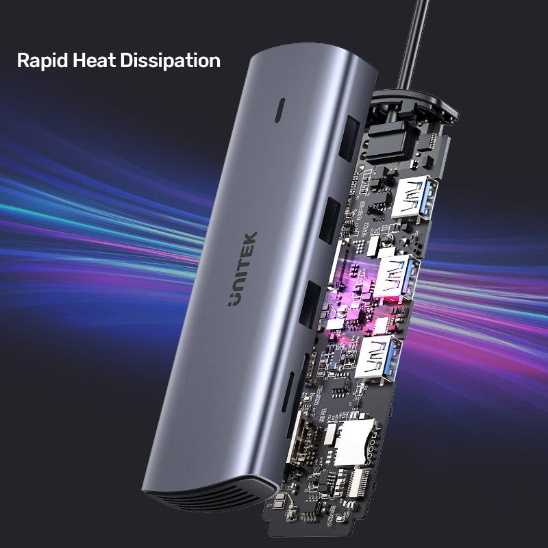 Unitek D1113A 9-in-1 PD100W USB-C Hub Ethernet + VGA + HDMI