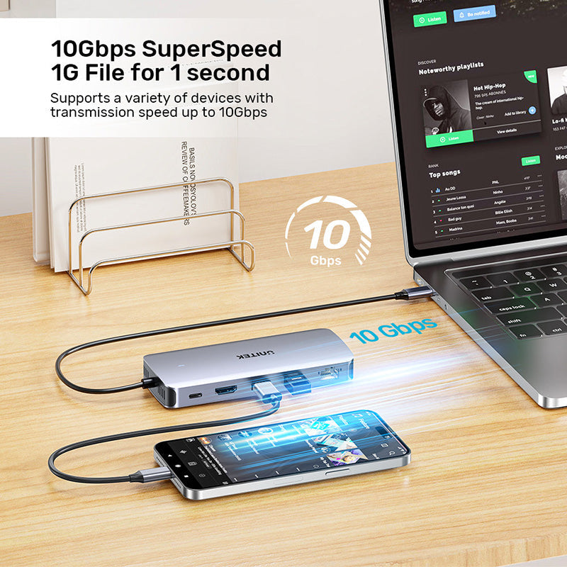 Unitek 6-in-1 USB-C Hub with M.2 SSD Enclosure D1120A