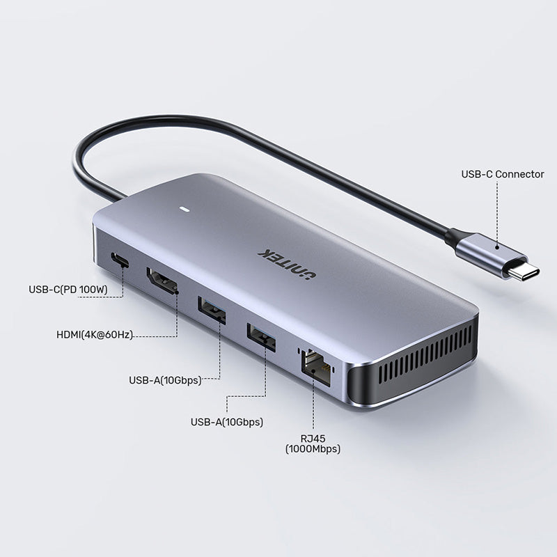 Unitek 6-in-1 USB-C Hub with M.2 SSD Enclosure D1120A