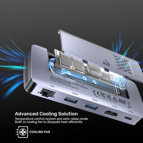 Unitek 6-in-1 USB-C Hub with M.2 SSD Enclosure D1120A