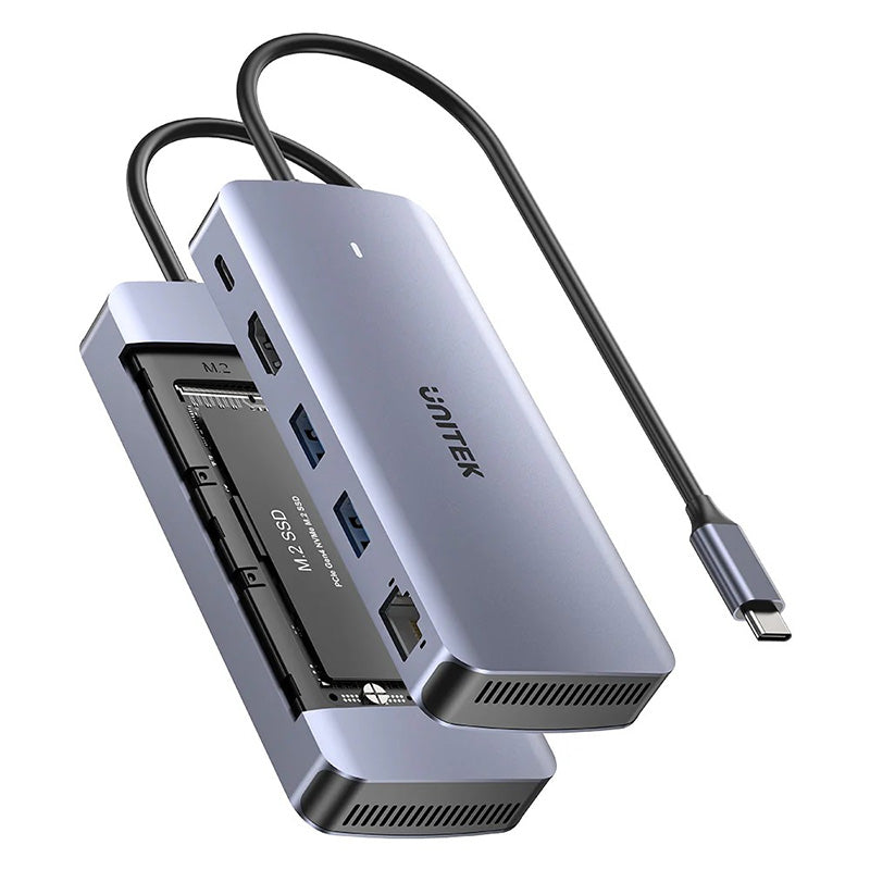 Unitek 6-in-1 USB-C Hub with M.2 SSD Enclosure D1120A