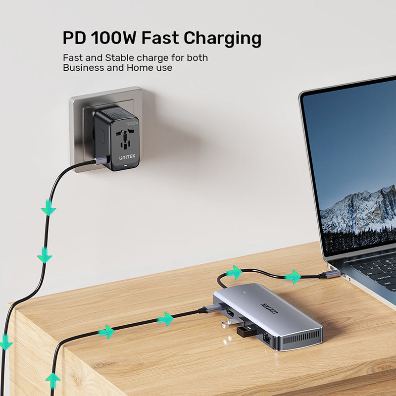 Unitek 6-in-1 USB-C Hub with M.2 SSD Enclosure D1120A