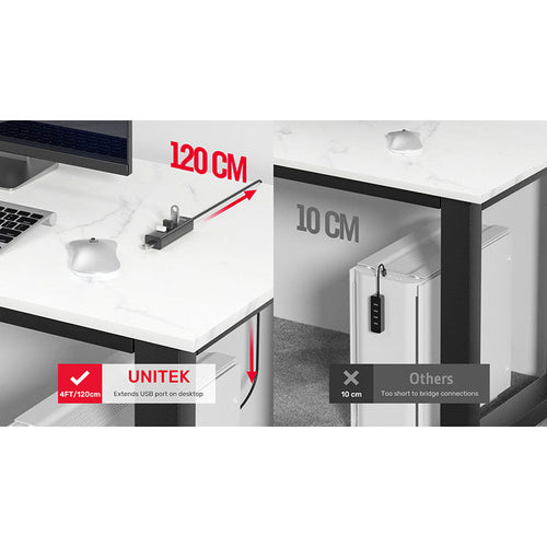 Unitek Y-3089V 4-in-1 USB-A Hub + USB-C 5V Power Cable (1.2M)
