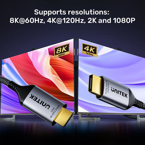Unitek V1610A DisplayPort 1.4 to HDMI 2.1 8K60Hz Cable (1.8M)