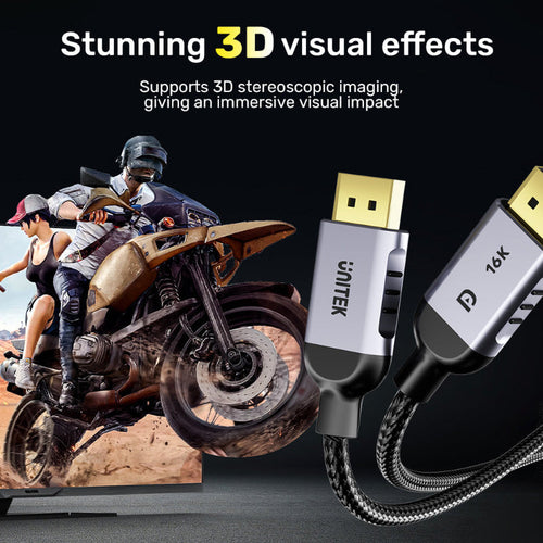 Unitek C1626GY-1M DisplayPort 2.1 Cable 16K 60Hz for Gaming (1M)