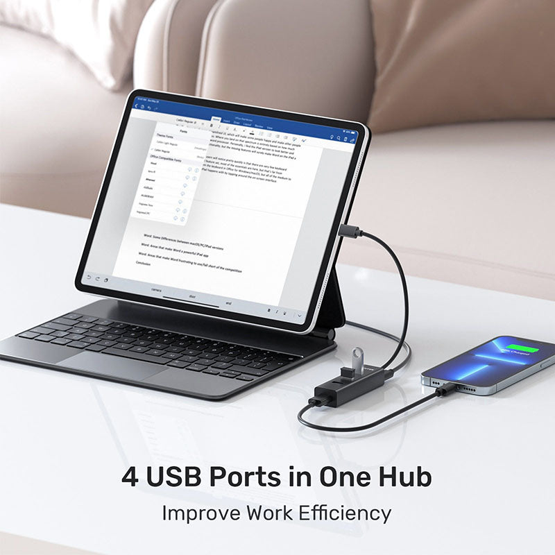 Unitek Y-3089Z USB C to 4 USB-A Hub + USB-C 5V Power