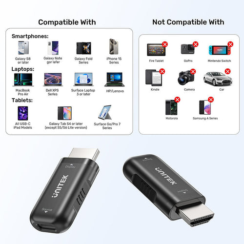Unitek V1187ABK USB-C to HDMI Adapter 4K60Hz (TV, Monitor)